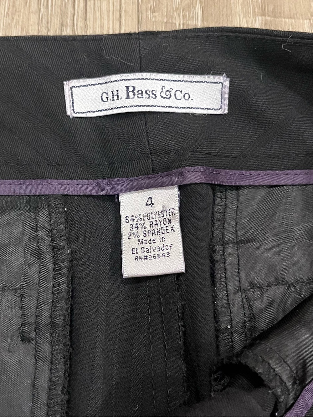 G.H. Bass Black Dress Pants with Subtle Stripes 4 - Picture 6 of 13